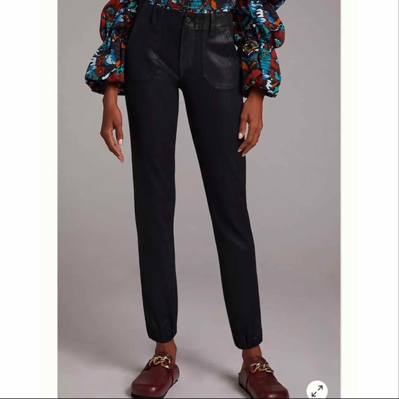 Anthropologie Paige Mayslie High-Rise Coated Denim Joggers - Picture 6 of 16